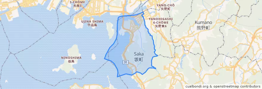 Mapa de ubicacion de 坂町.