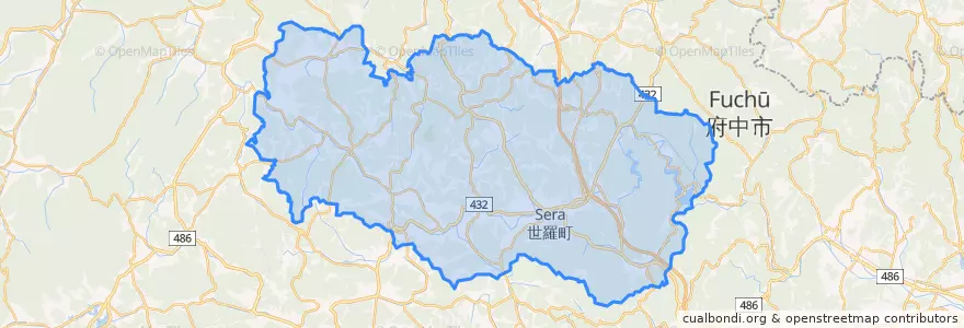Mapa de ubicacion de 世羅町.