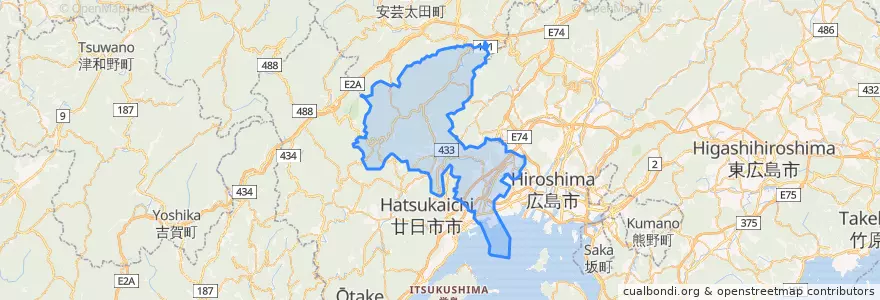 Mapa de ubicacion de Saeki Ward.