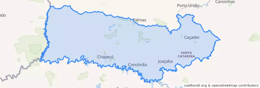 Mapa de ubicacion de Região Geográfica Intermediária de Chapecó.