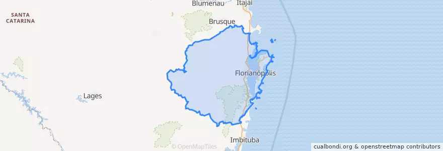Mapa de ubicacion de Região Geográfica Intermediária de Florianópolis.