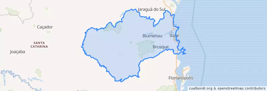 Mapa de ubicacion de Região Geográfica Intermediária de Blumenau.