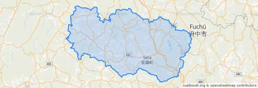 Mapa de ubicacion de 世羅郡.