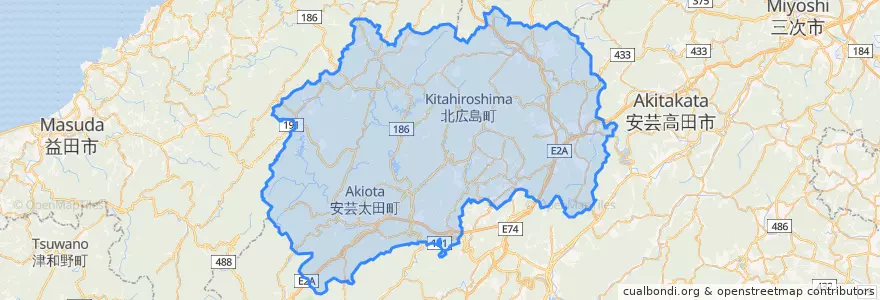 Mapa de ubicacion de 山県郡.