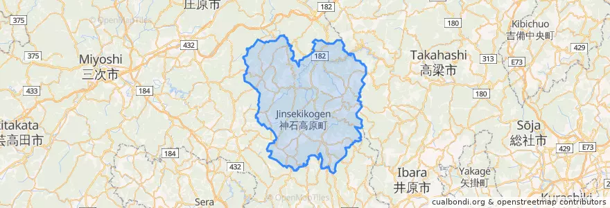 Mapa de ubicacion de 神石郡.