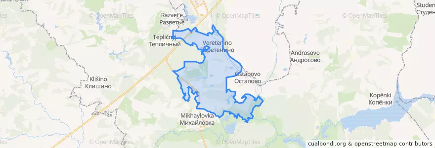 Mapa de ubicacion de Веретенинский сельсовет.