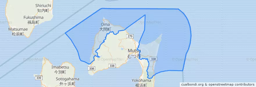 Mapa de ubicacion de 下北郡.
