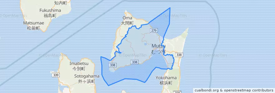 Mapa de ubicacion de Mutsu.