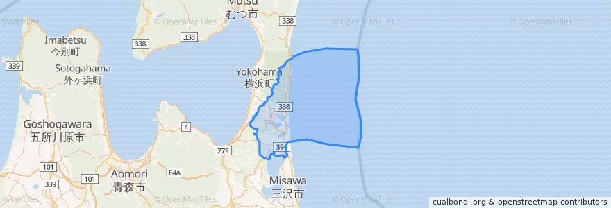 Mapa de ubicacion de 六ヶ所村.