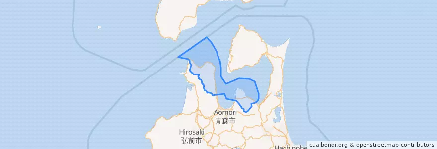 Mapa de ubicacion de 东津轻郡.