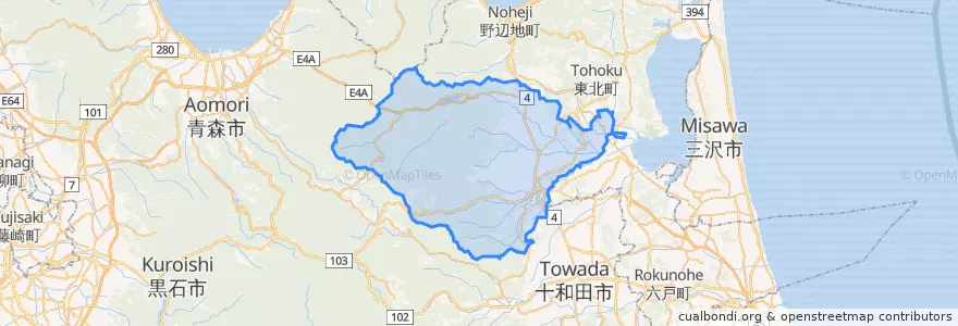 Mapa de ubicacion de 七戸町.
