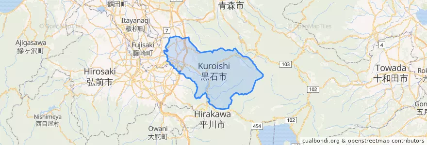 Mapa de ubicacion de Kuroishi.