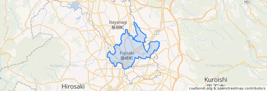 Mapa de ubicacion de 藤崎町.