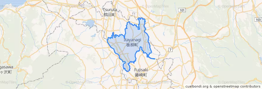 Mapa de ubicacion de 板柳町.