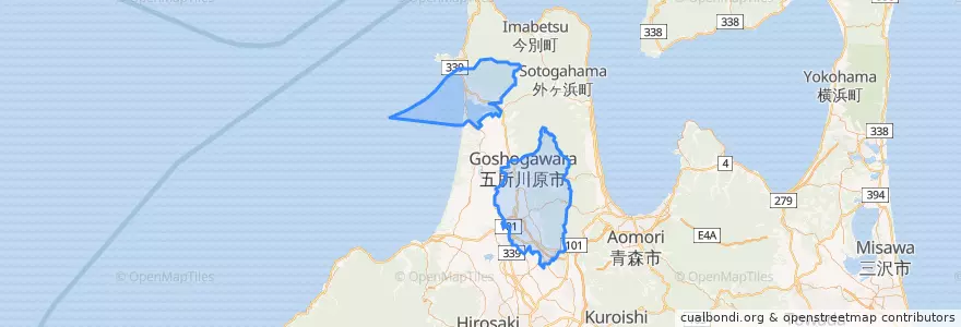 Mapa de ubicacion de Goshogawara.