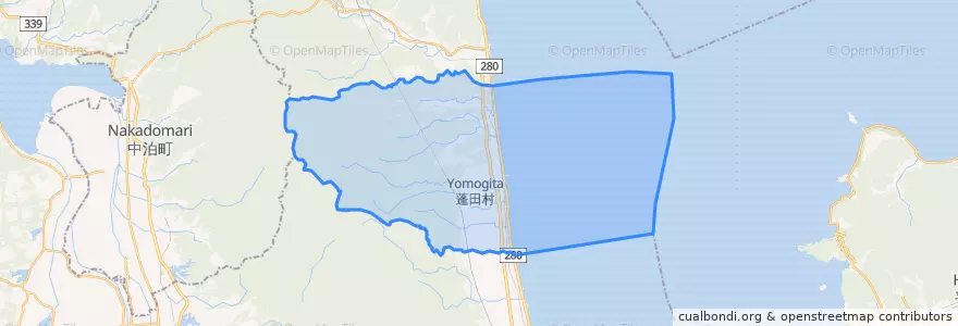 Mapa de ubicacion de 蓬田村.