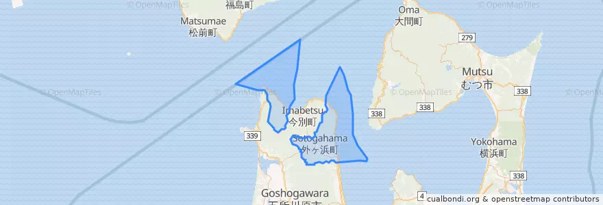 Mapa de ubicacion de 外ヶ浜町.