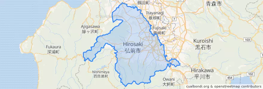 Mapa de ubicacion de Hirosaki.