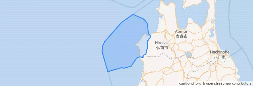 Mapa de ubicacion de Fukaura.