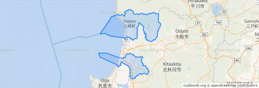 Mapa de ubicacion de 山本郡.