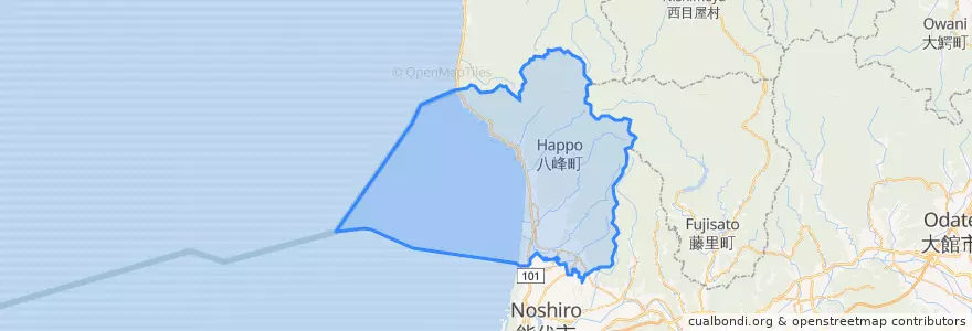 Mapa de ubicacion de 八峰町.