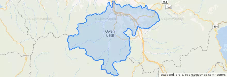 Mapa de ubicacion de 大鰐町.