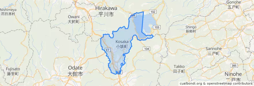 Mapa de ubicacion de 鹿角郡.