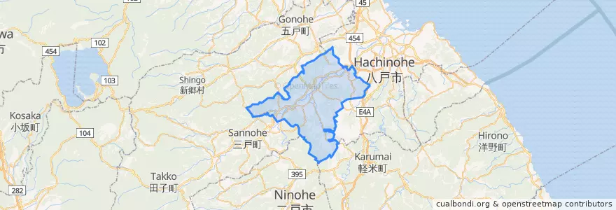 Mapa de ubicacion de 南部町.