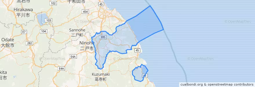 Mapa de ubicacion de 九戸郡.