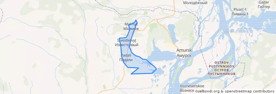 Mapa de ubicacion de Падалинское сельское поселение.