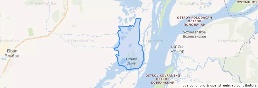 Mapa de ubicacion de сельское поселение Село Омми.