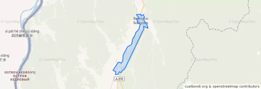 Mapa de ubicacion de Бойцовское сельское поселение.