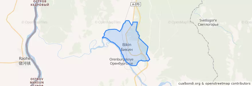 Mapa de ubicacion de городское поселение Бикин.