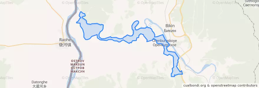 Mapa de ubicacion de Оренбургское сельское поселение.