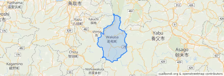 Mapa de ubicacion de 若桜町.