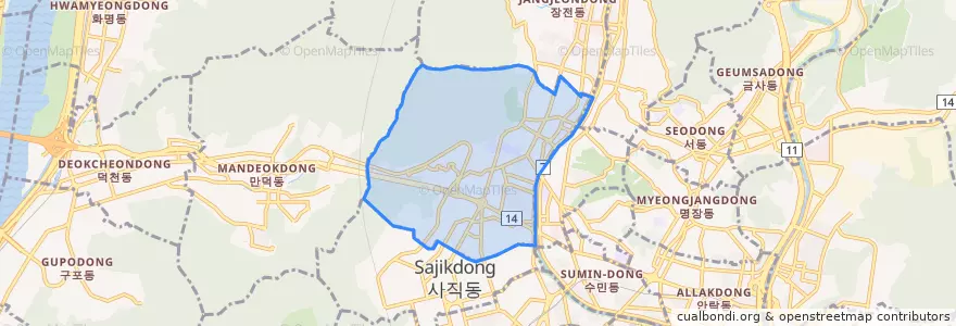 Mapa de ubicacion de 온천동.