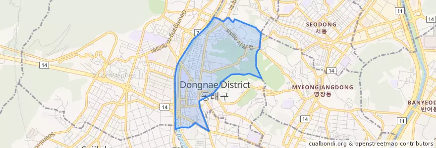 Mapa de ubicacion de Myeongnyun-dong.