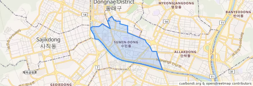 Mapa de ubicacion de Sumin-dong.