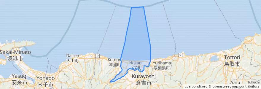 Mapa de ubicacion de 北栄町.