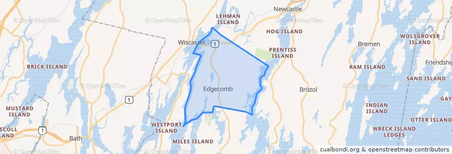 Mapa de ubicacion de Edgecomb.