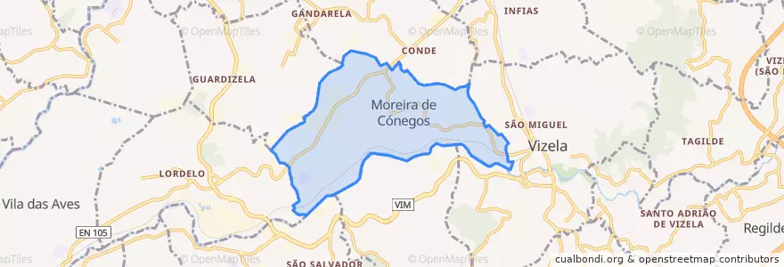 Mapa de ubicacion de Moreira de Cónegos.