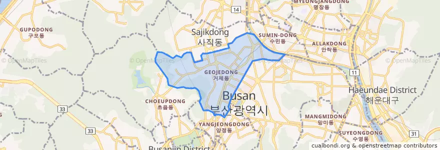 Mapa de ubicacion de 거제동.