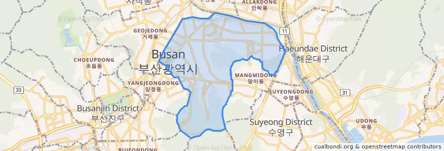 Mapa de ubicacion de Yeonsan-dong.