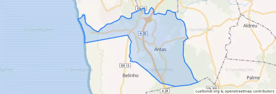 Mapa de ubicacion de Antas.