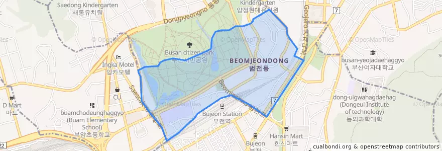 Mapa de ubicacion de Beomjeon-dong.