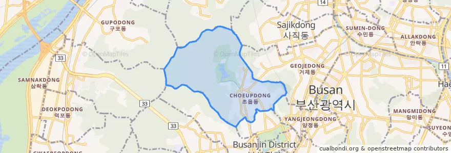 Mapa de ubicacion de 초읍동.