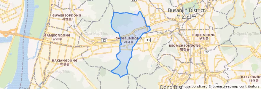 Mapa de ubicacion de Gaegeum-dong.