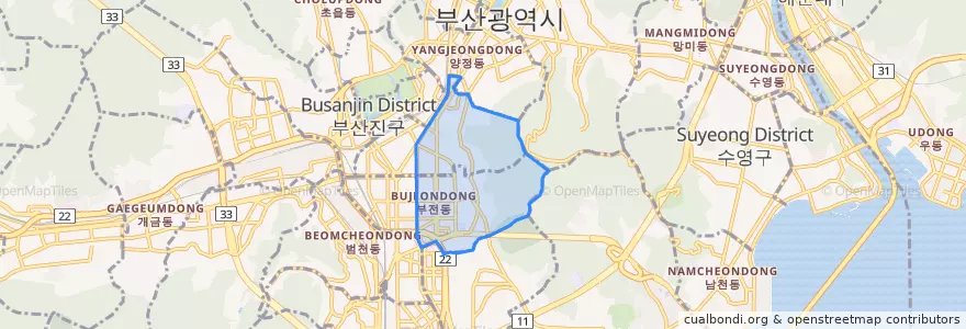 Mapa de ubicacion de Jeonpo-dong.