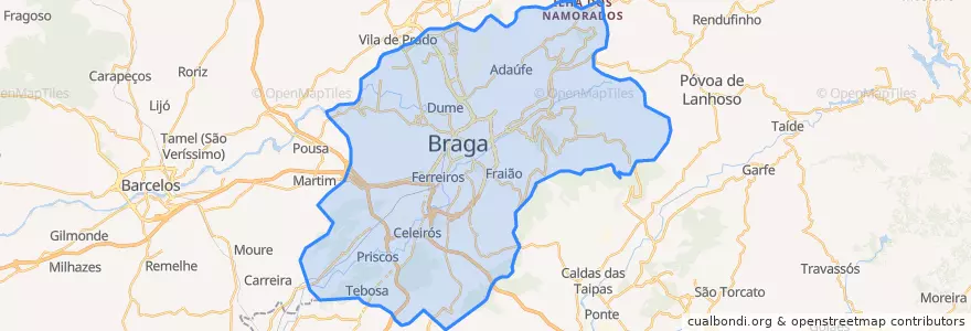 Mapa de ubicacion de براغا.