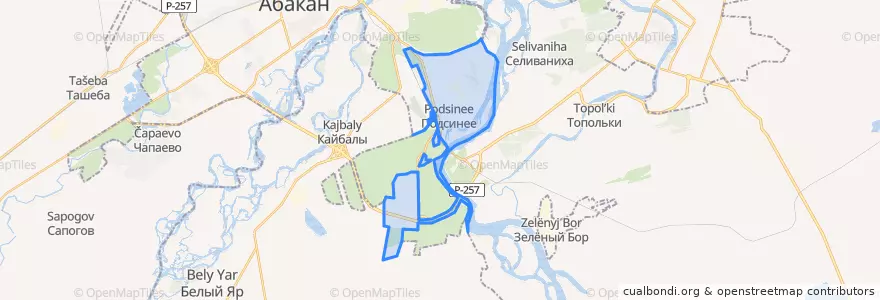 Mapa de ubicacion de Подсинский сельсовет.